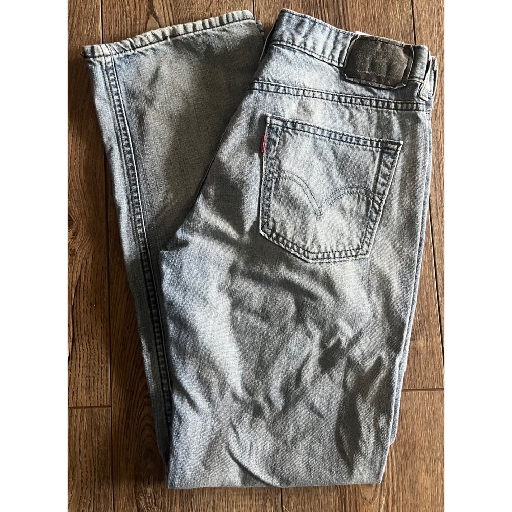 Levis 514 Slim Straight Light Wash Denim Jeans Mens 28x30 Blue